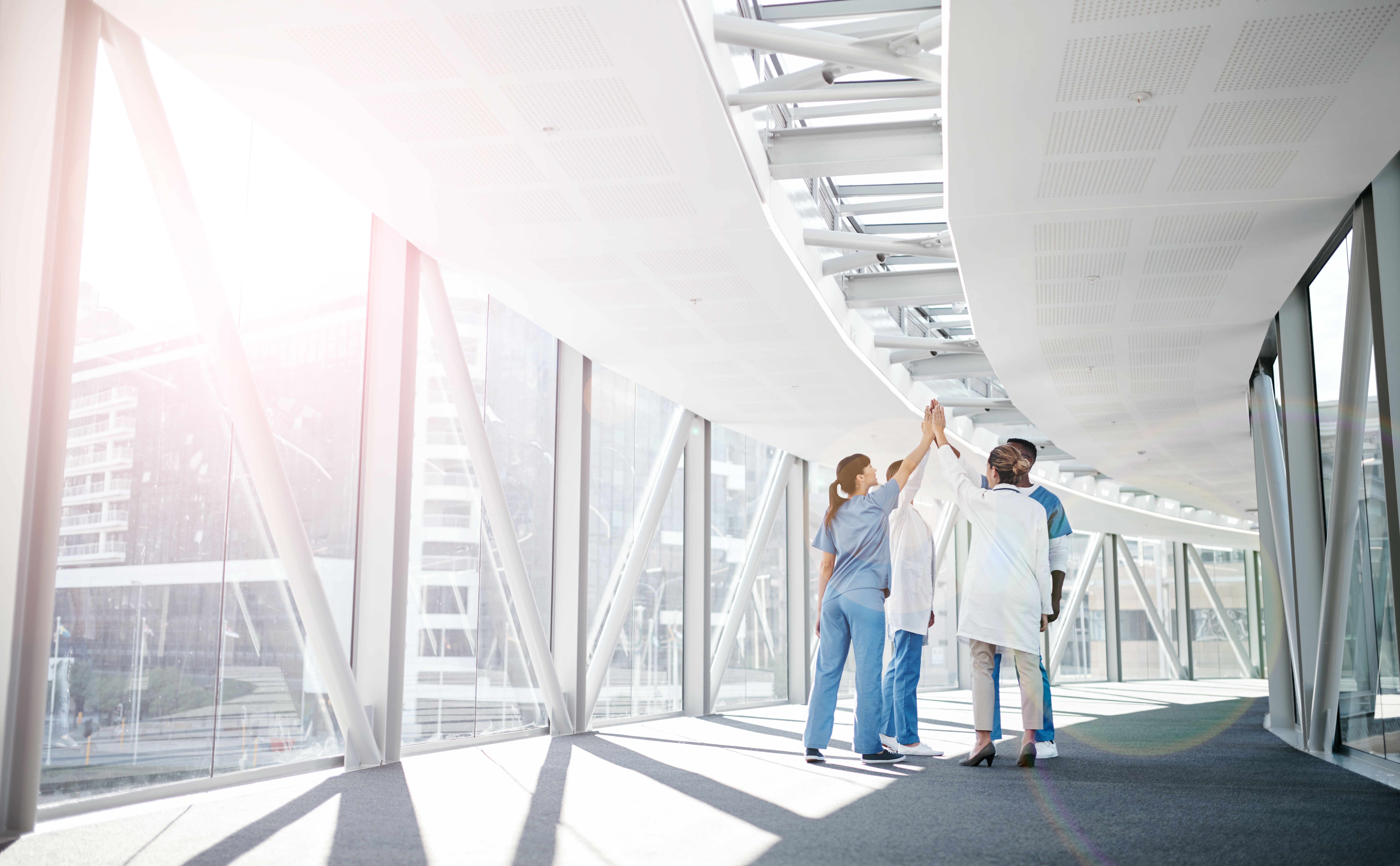 Team von Mitarbeitern eines Krankenhauses